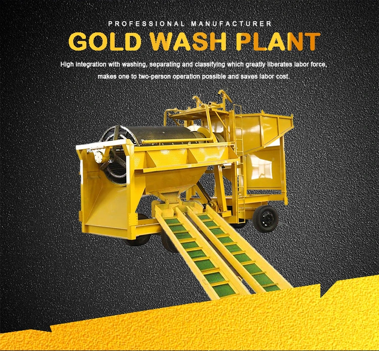 Africa Popular Mobile Diamond Small Scale Gold Trommel Mining Equipment for Sale