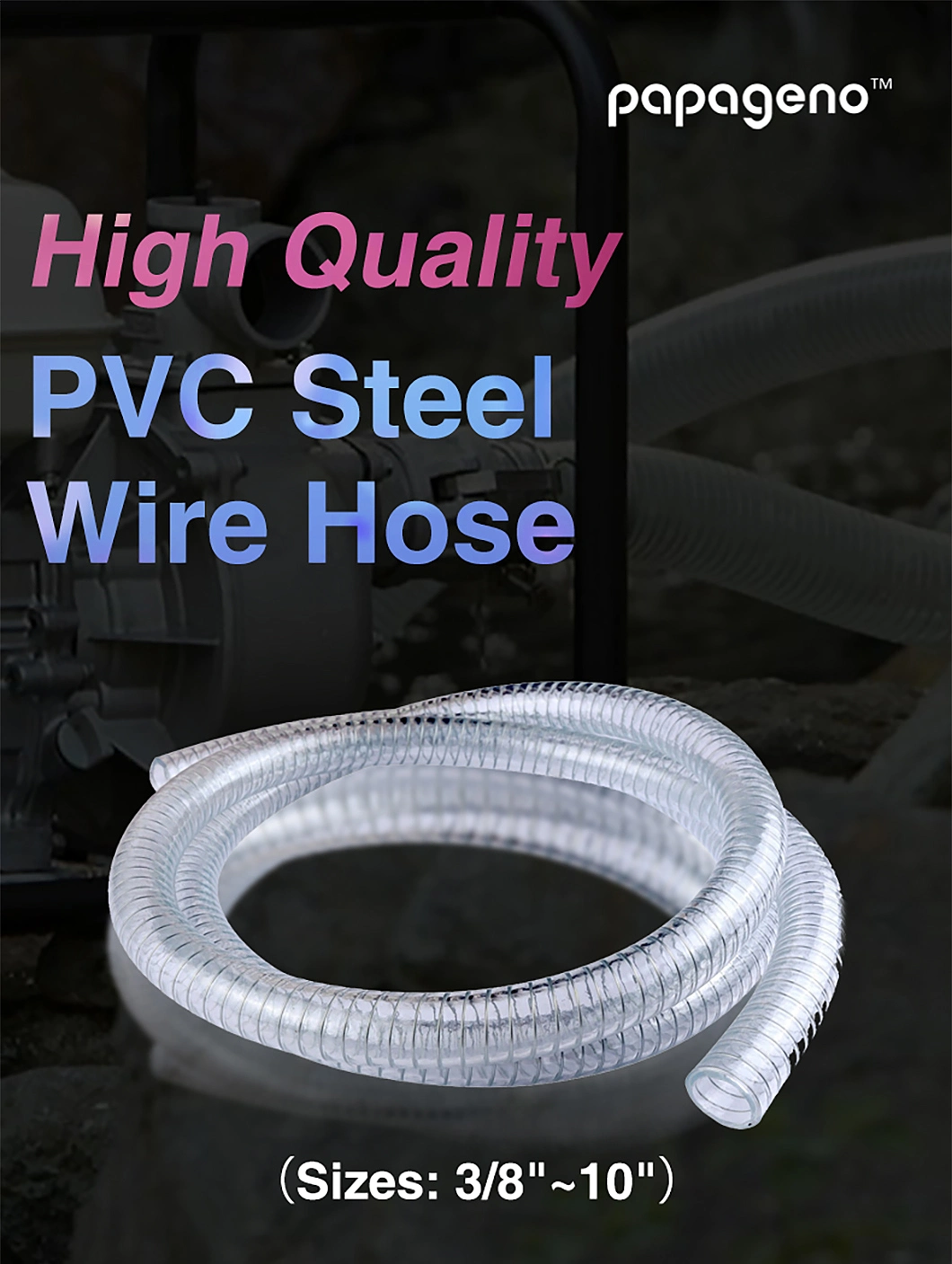 Air Hose Rubber Oil Abrasion Resistant PVC Steel Wire Braided Quality Pipe